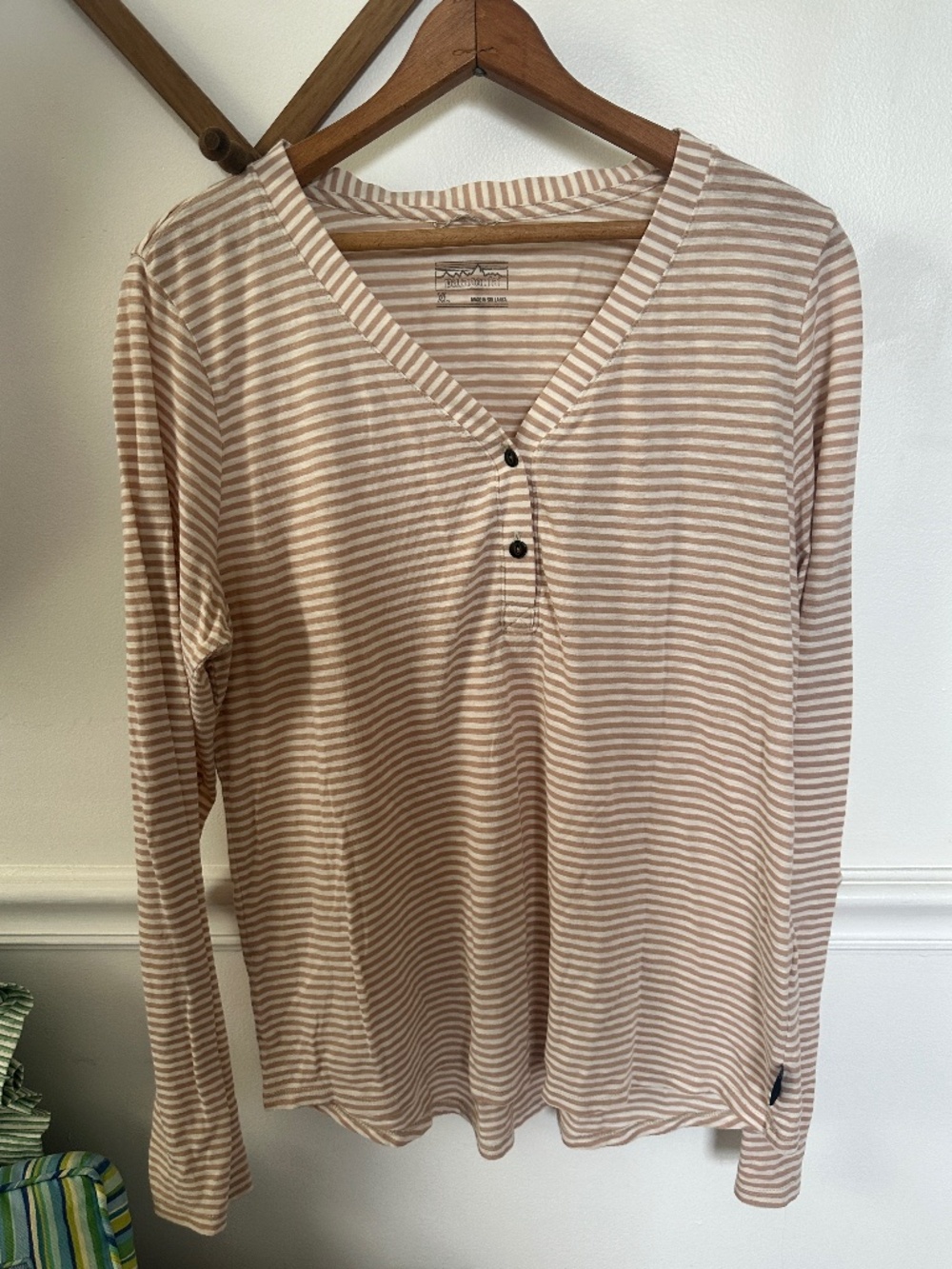 Patagonia Mainstay Henley Striped Long Sleeve Top XL